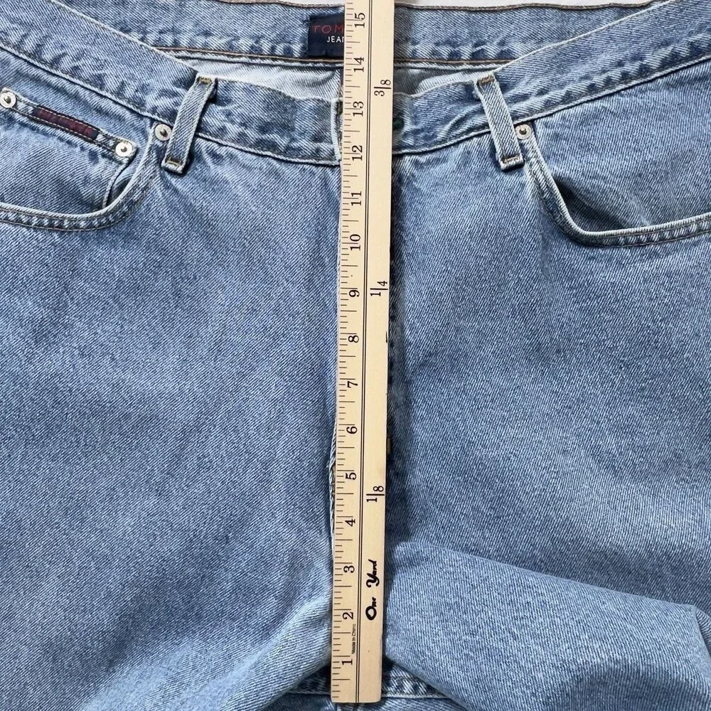 Vtg Tommy Hilfiger Jeans Mens Sz 38/30 Fits 34x29 Blue Baggy Tapered Y2K 90s